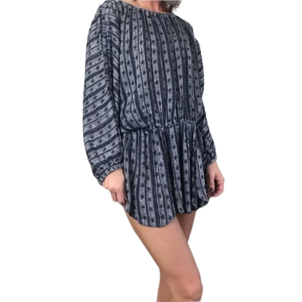 Free People Blue Boho Tunic Top size XS